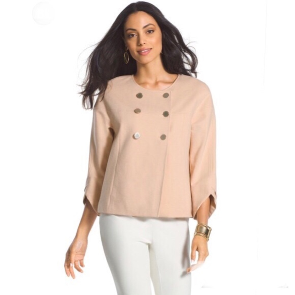Black Label by Chico’s Slub Cropped Jacket
